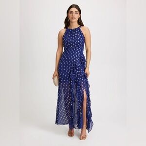 NWT Laura Halter Dotted Print Dress
